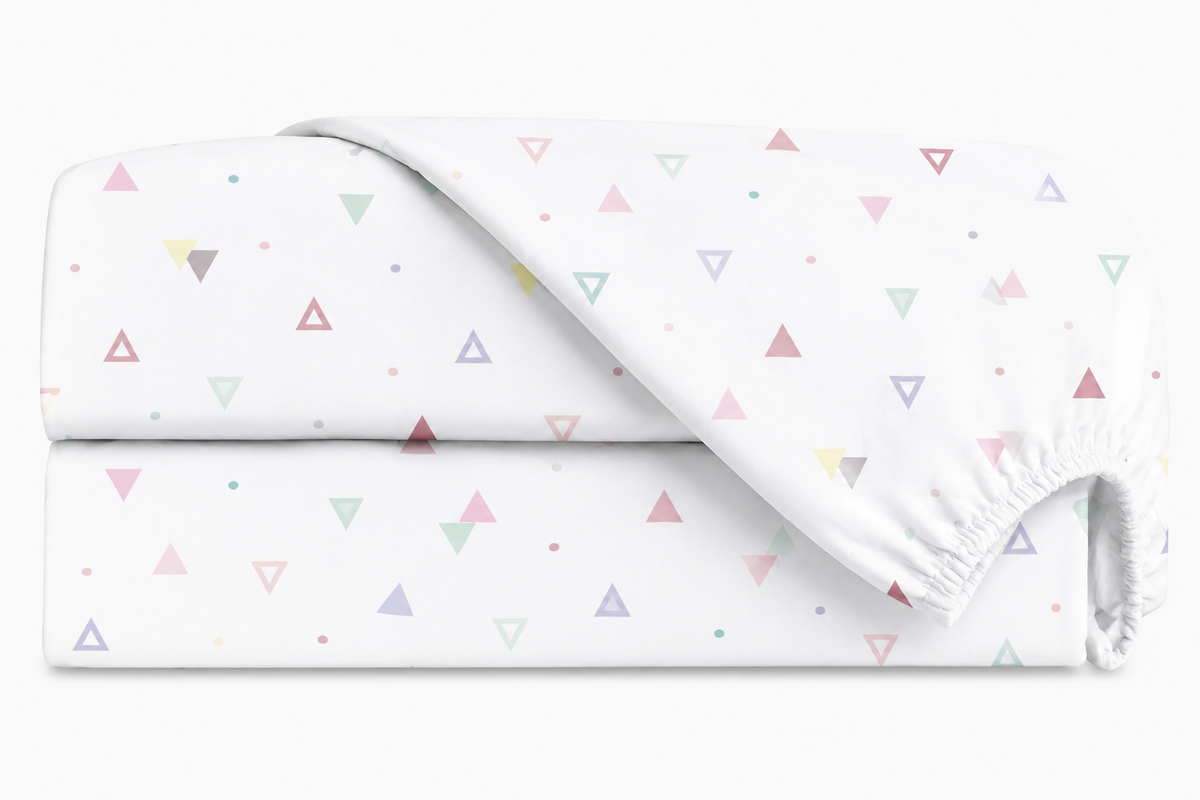 Lençol Estampado para Mini Berço 100% Algodão Vitória Rosa