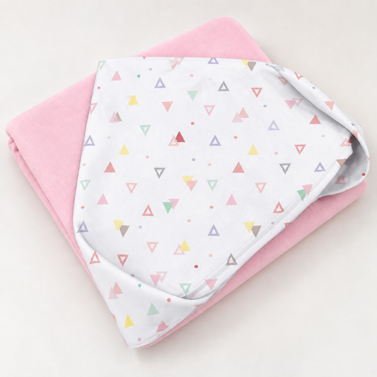 Toalha de Banho com Capuz Forrada Plush Atoalhado Premium 1M x 70cm Vitória Rosa