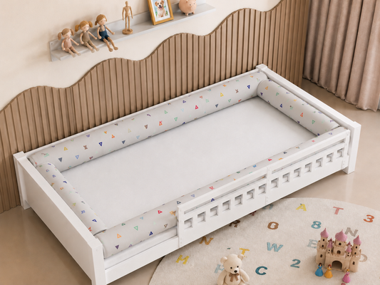 Kit Rolinhos 4 Peças para Cama Solteiro Vitória Cinza c/ Cinza