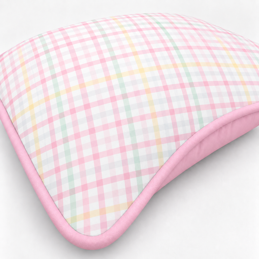 Almofada Decorativa 30cm x 30cm Xadrez Rosa