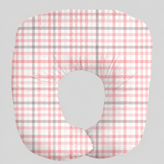 Fronha para Almofada de Amamentação Comfort Plus Xadrez Rose