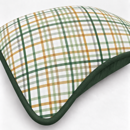 Almofada Decorativa 30cm x 30cm Xadrez Verde c/ Verde Escuro