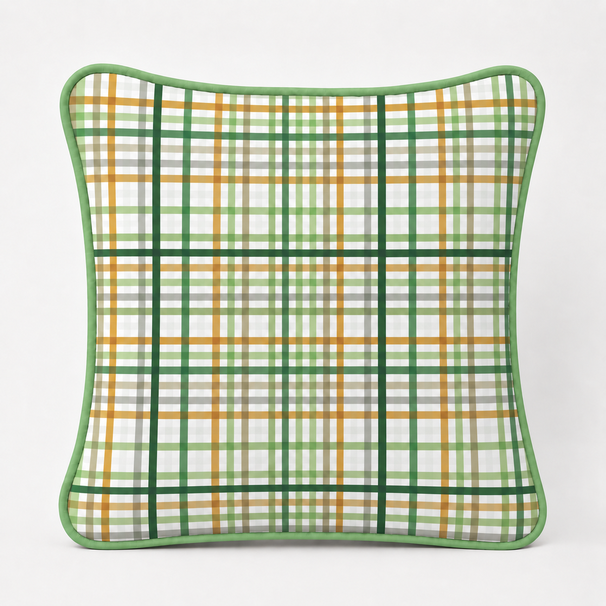 Almofada Decorativa 30cm x 30cm Xadrez Verde c/ Verde Menta