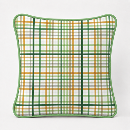 Almofada Decorativa 30cm x 30cm Xadrez Verde c/ Verde Menta