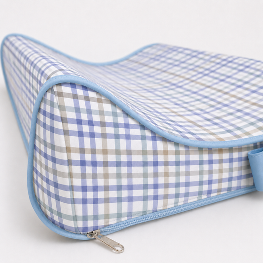 Trocador de Cômoda Americano Xadrez Azul c/ Azul