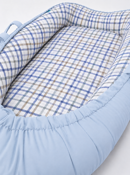 Ninho Redutor Dupla Face Premium Xadrez Azul Verso Azul