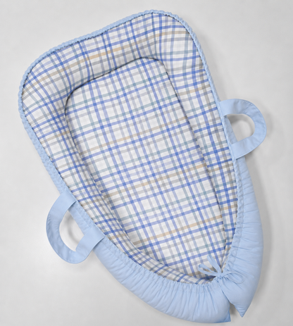 Ninho Redutor Dupla Face Premium Xadrez Azul Verso Azul
