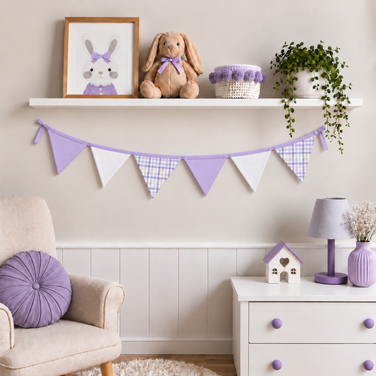 Bandeirinhas Decorativas 1,50m Xadrez Lilás
