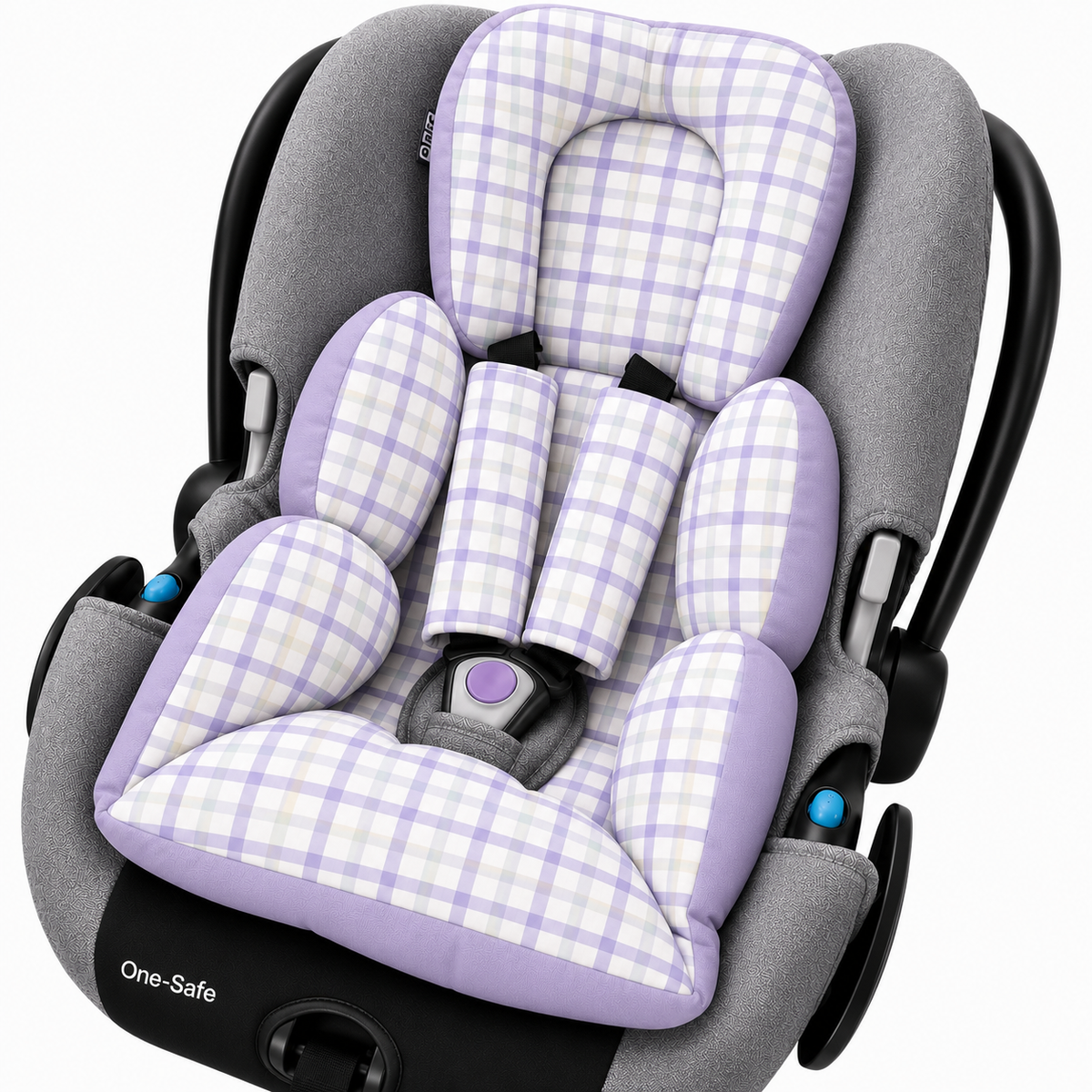Colchonete para Bebê Conforto Dupla Face Xadrez Lilás