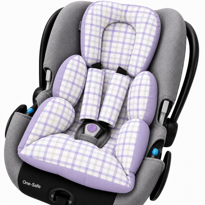 Colchonete para Bebê Conforto Dupla Face Xadrez Lilás