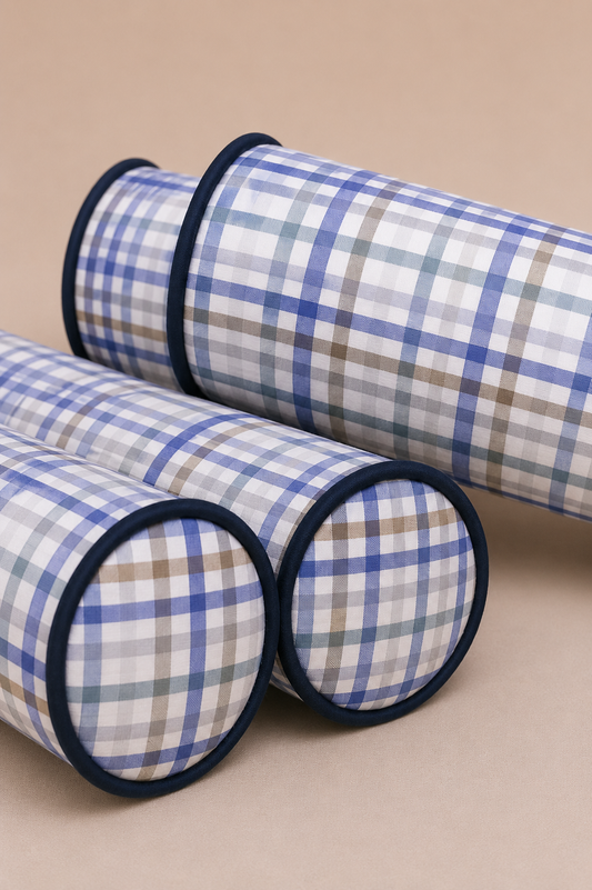 Kit Rolinhos para Berço Americano 4 Peças Xadrez Azul