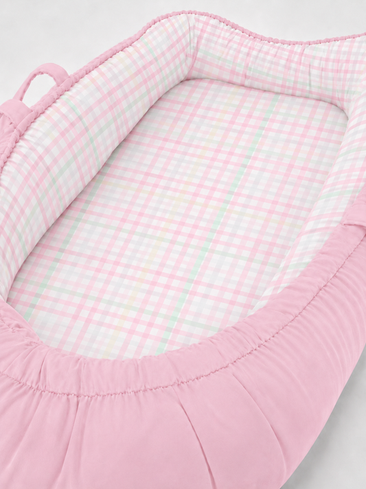 Ninho Redutor Dupla Face Premium Xadrez Rosa Verso Rosa