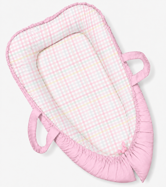 Ninho Redutor Dupla Face Premium Xadrez Rosa Verso Rosa