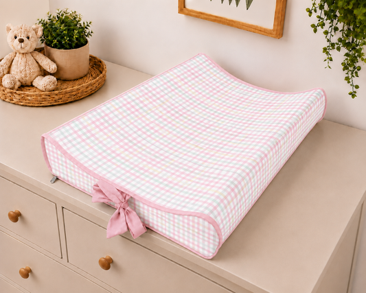 Trocador de Cômoda Americano Xadrez Rosa