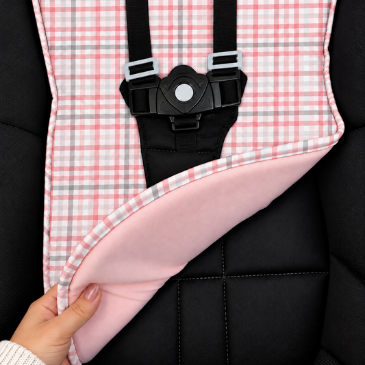 Capa para Carrinho de Bebê Universal Xadrez Rose