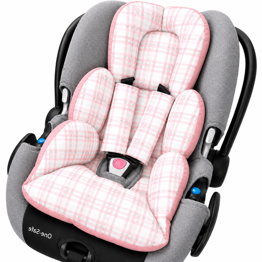 Colchonete para Bebê Conforto Dupla Face Xadrez Rosê