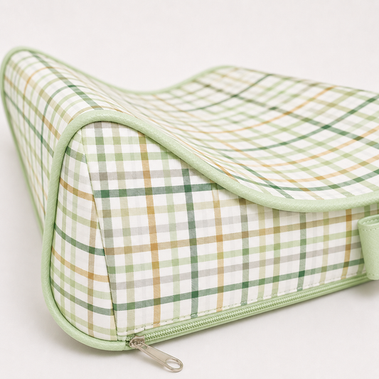 Trocador de Cômoda Americano Xadrez Verde c/ Verde