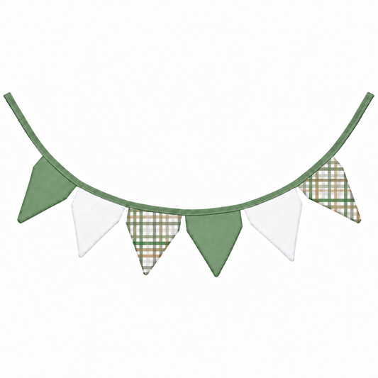 Bandeirinhas Decorativas 2,10m Xadrez Verde c/ Verde Menta