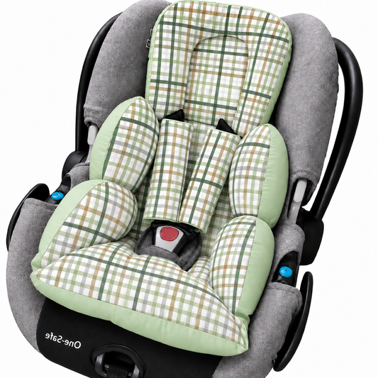 Colchonete para Bebê Conforto Dupla Face Xadrez Verde