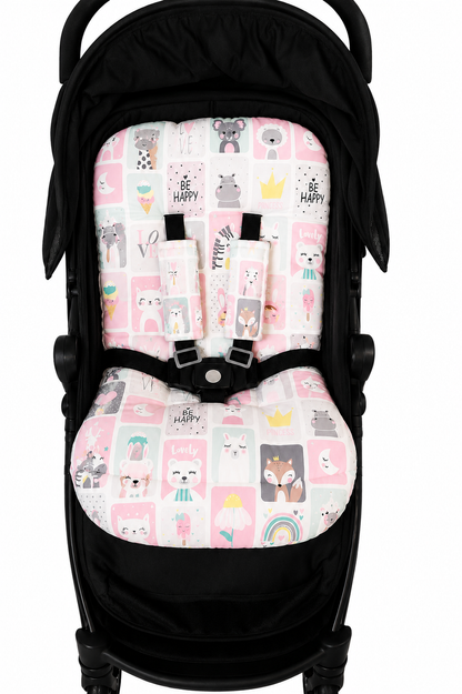 Colchonete para Carrinho Bichos Rosa