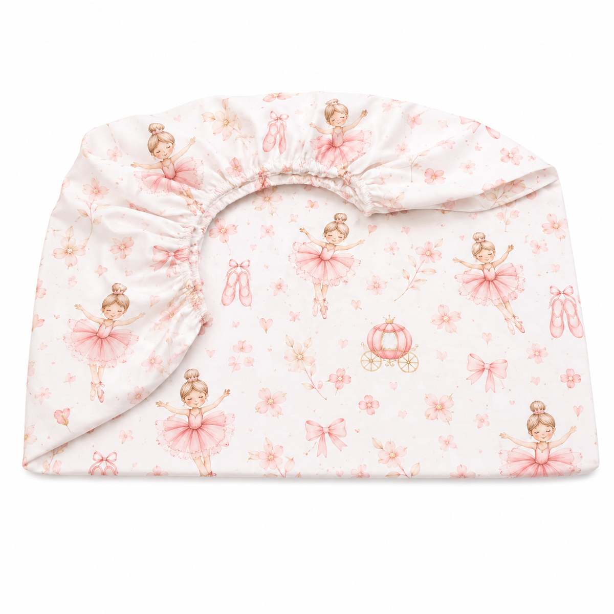 Lençol Estampado para Mini Berço 100% Algodão Bailarina