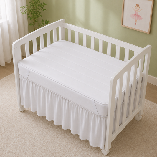Protetor Acolchoado Impermeável para Colchão de Berço Americano 1,30 m x 70 cm